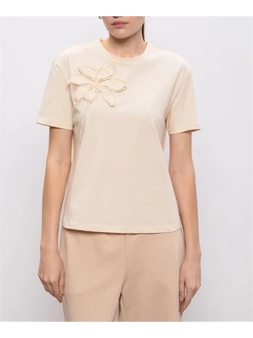 T-shirt beige con ricamo TWINSET | TP2080/07222